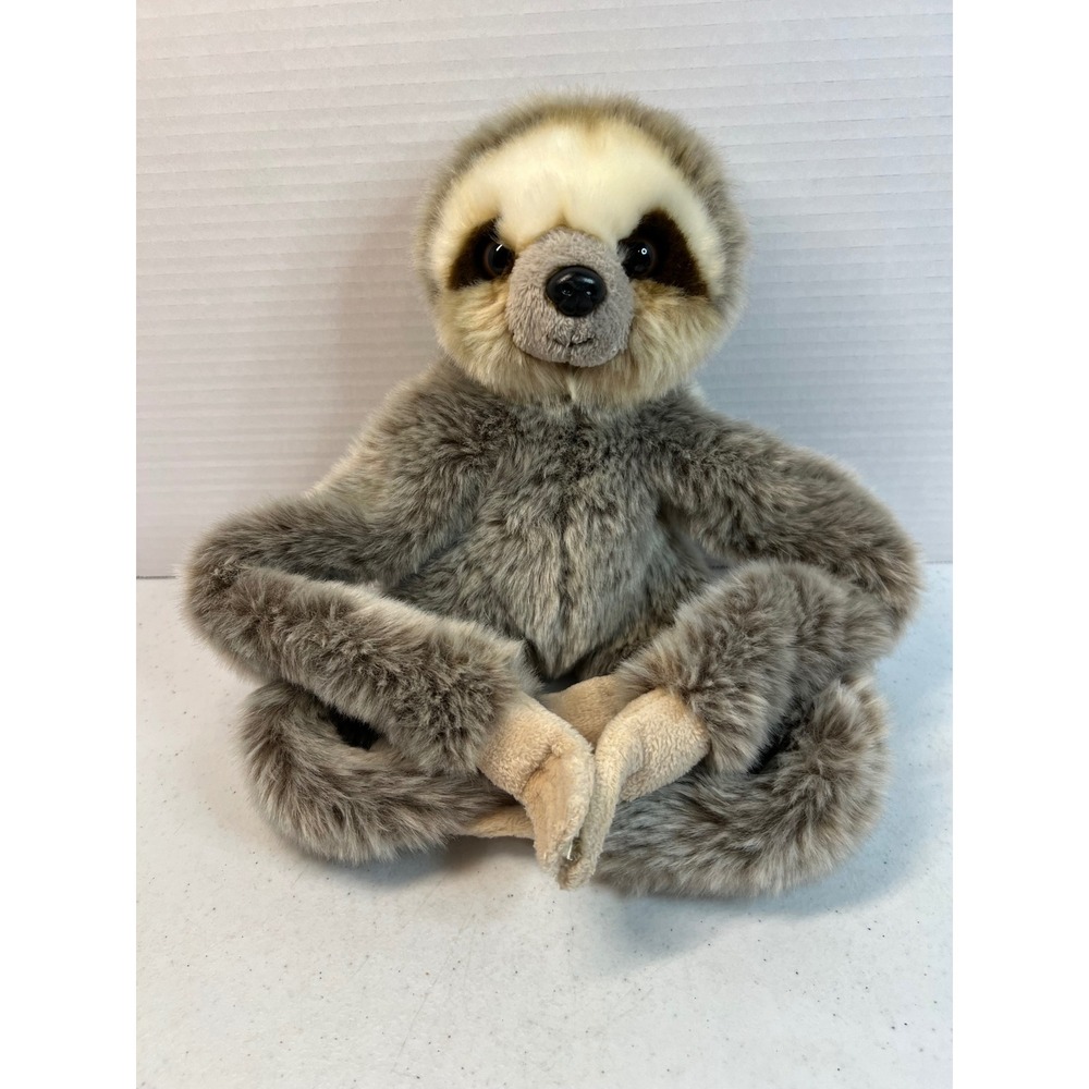 Adventure Planet Sloth Plush Stuffed Animal Hanging‎ Grey Tan 16 inch Hook Loop